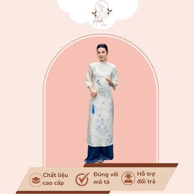 Áo dài gấm truyền thống – Họa tiết thêu tinh xảo - ADG01