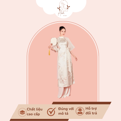 Áo dài cách tân tay loe đính nơ - JODG31