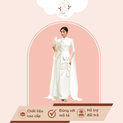 Áo dài múa tay dơi dài họa tiết nổi - UVB34