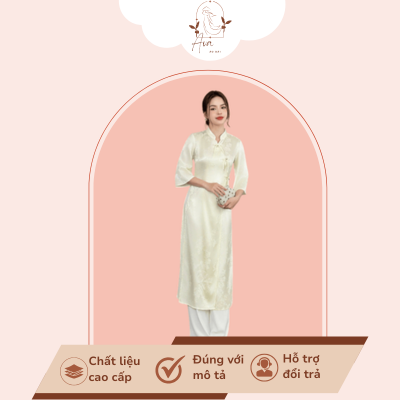 Áo dài gấm hai tà đan -
