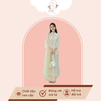 Áo dài cách tân cao cấp 4 tà thêu nổi - VFGY23